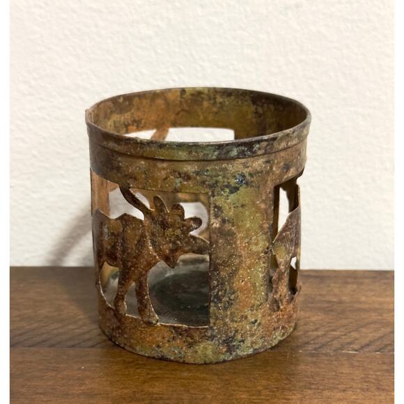 Rustic, Metal, Moose, Cutout, Distressed, Votive, Candle Holder, Cabin Decor - Picture 4 of 8